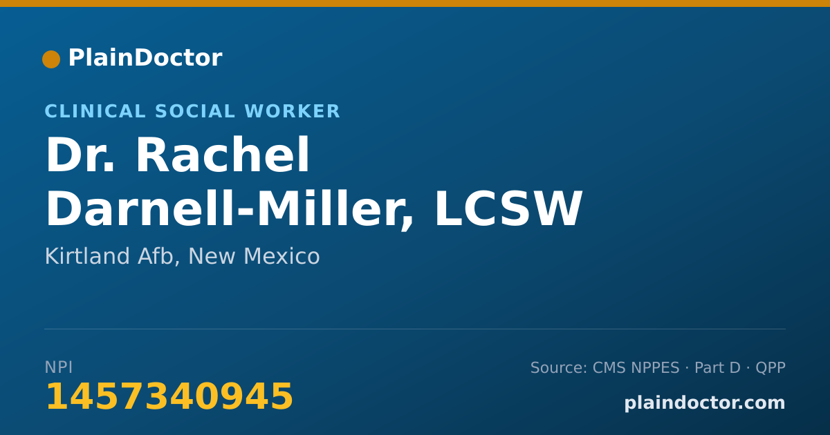 Shareable card for Rachel Darnell-Miller, LCSW - Clinical Social Worker, Kirtland Afb, NM