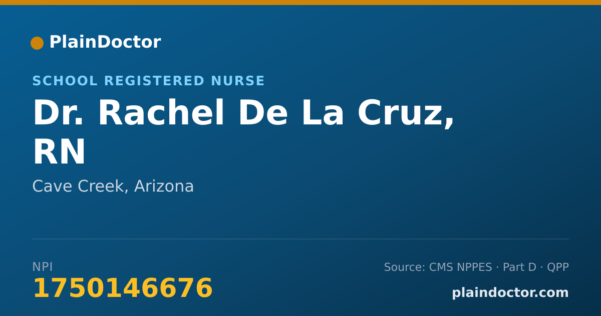 Shareable card for Rachel De La Cruz, RN - School Registered Nurse, Cave Creek, AZ