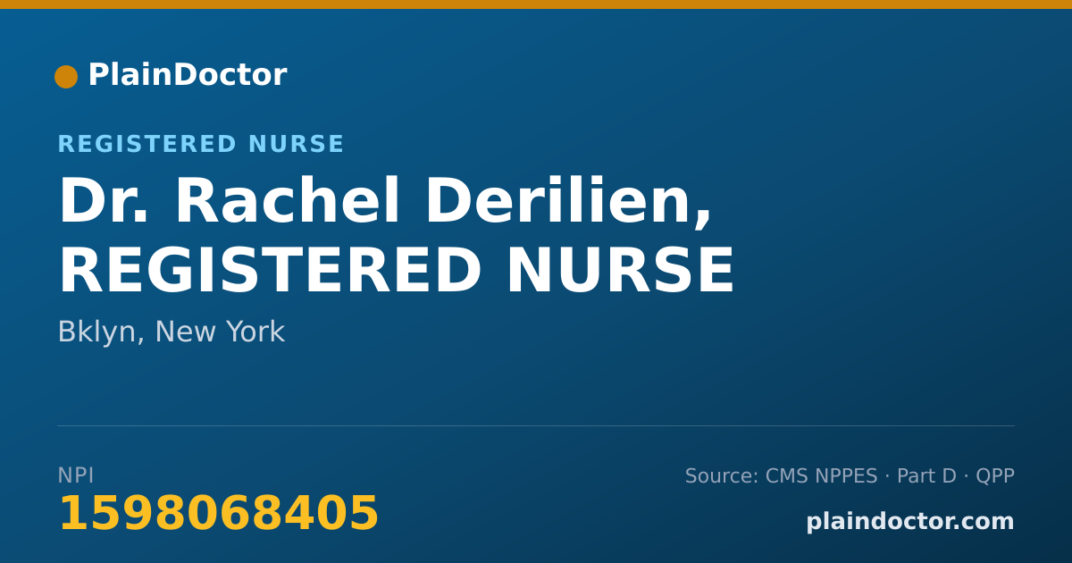 Shareable card for Rachel Derilien, REGISTERED NURSE - Registered Nurse, Bklyn, NY