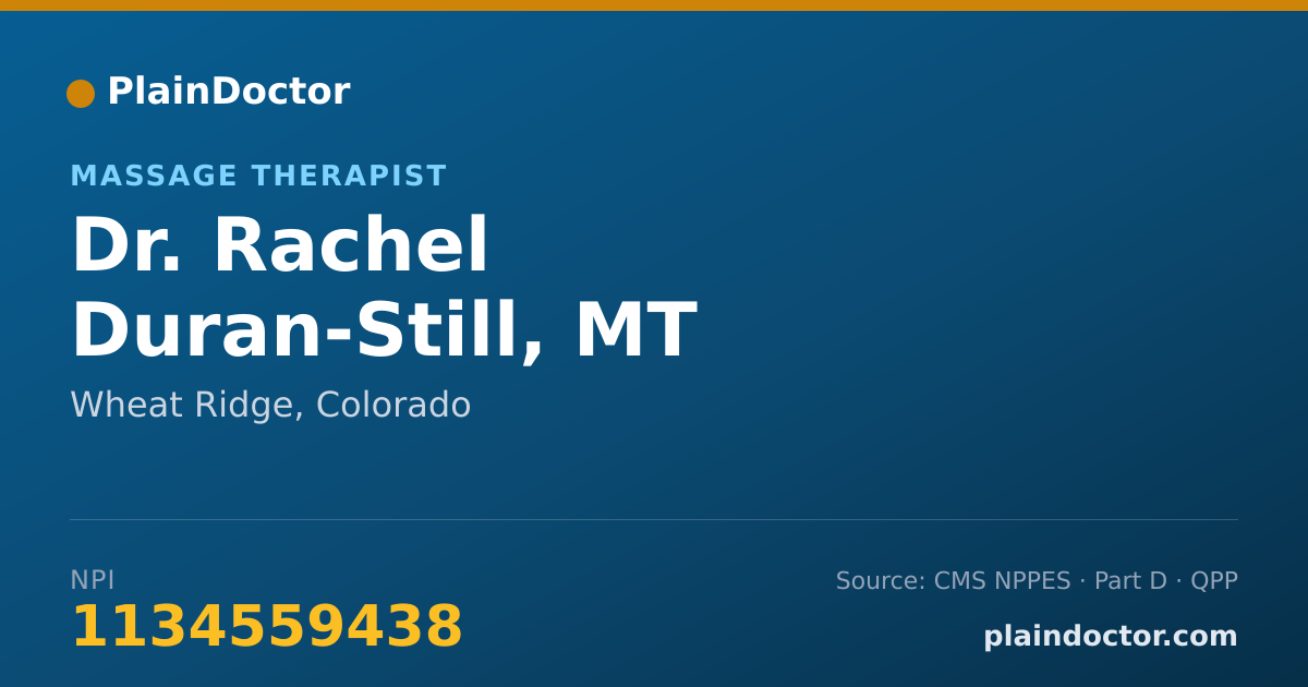 Shareable card for Rachel Duran-Still, MT - Massage Therapist, Wheat Ridge, CO