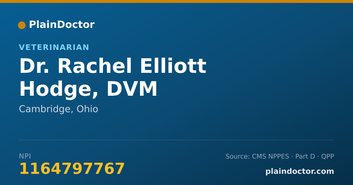 Shareable card for Rachel Elliott Hodge, DVM - Veterinarian, Cambridge, OH