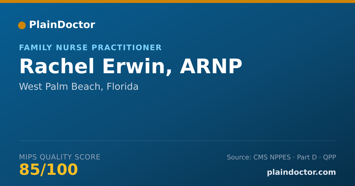 Shareable card for Rachel Erwin, ARNP - Family Nurse Practitioner, West Palm Beach, FL