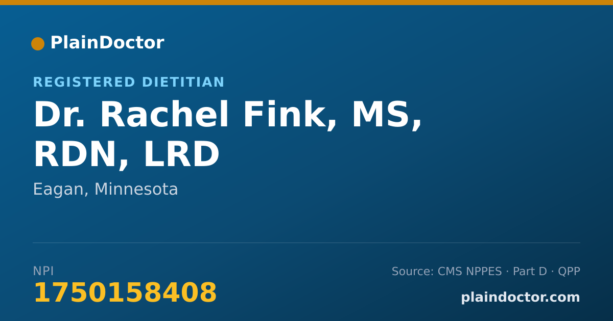 Shareable card for Rachel Fink, MS, RDN, LRD - Registered Dietitian, Eagan, MN