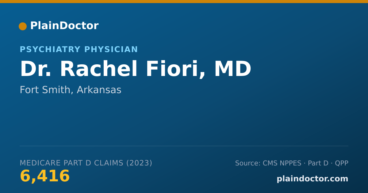 Shareable card for Rachel Fiori, MD - Psychiatry Physician, Fort Smith, AR