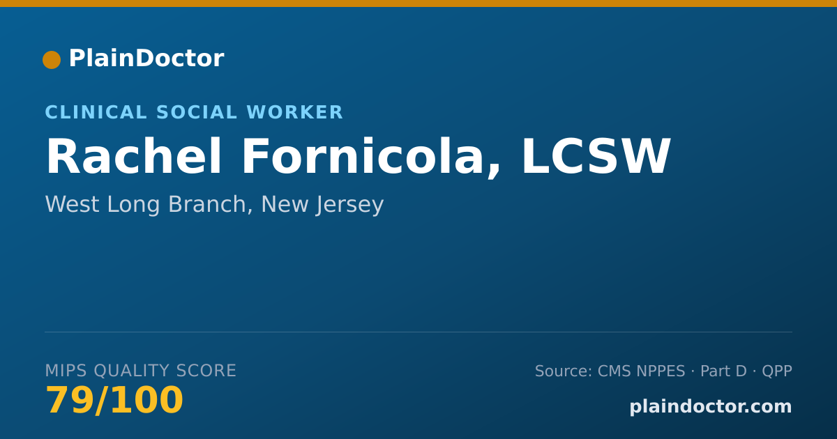 Shareable card for Rachel Fornicola, LCSW - Clinical Social Worker, West Long Branch, NJ