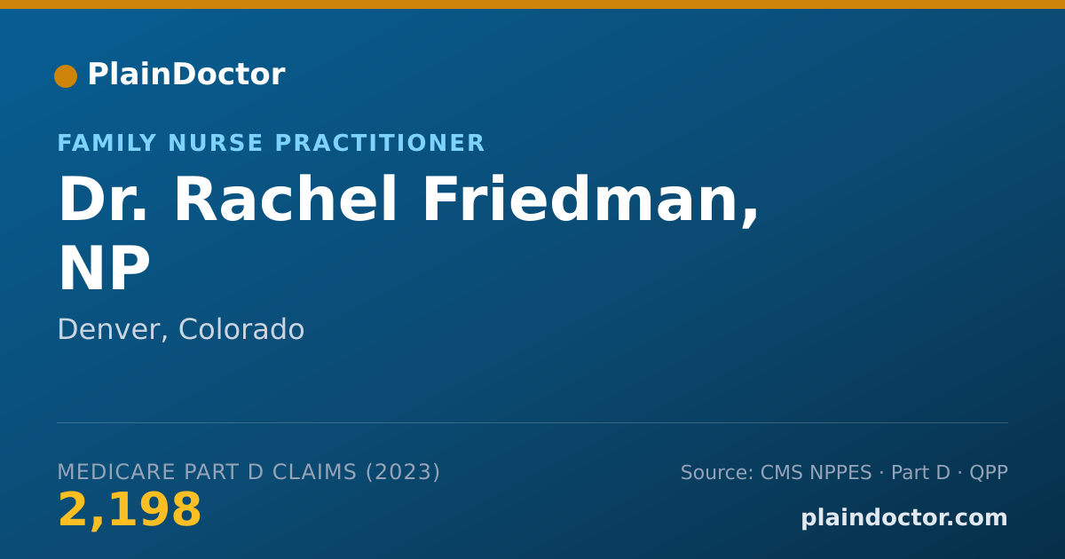 Shareable card for Rachel Friedman, NP - Family Nurse Practitioner, Denver, CO