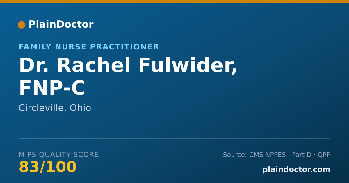 Shareable card for Rachel Fulwider, FNP-C - Family Nurse Practitioner, Circleville, OH