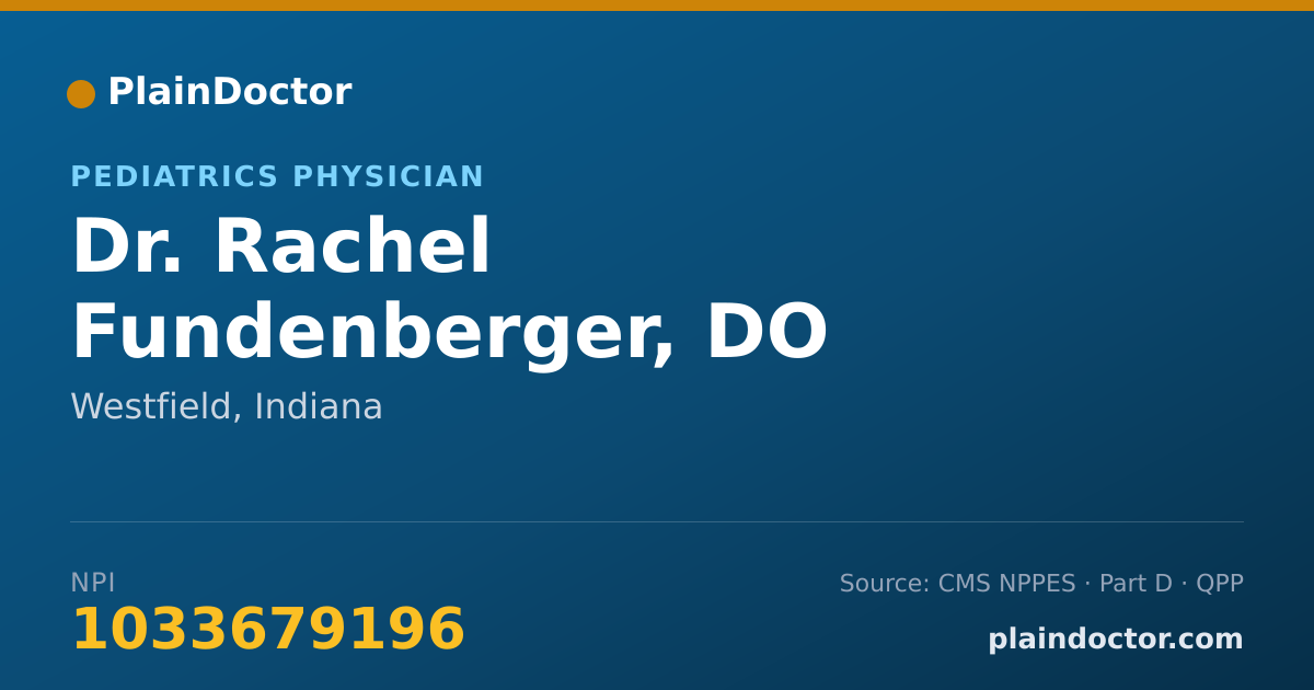 Shareable card for Rachel Fundenberger, DO - Pediatrics Physician, Westfield, IN