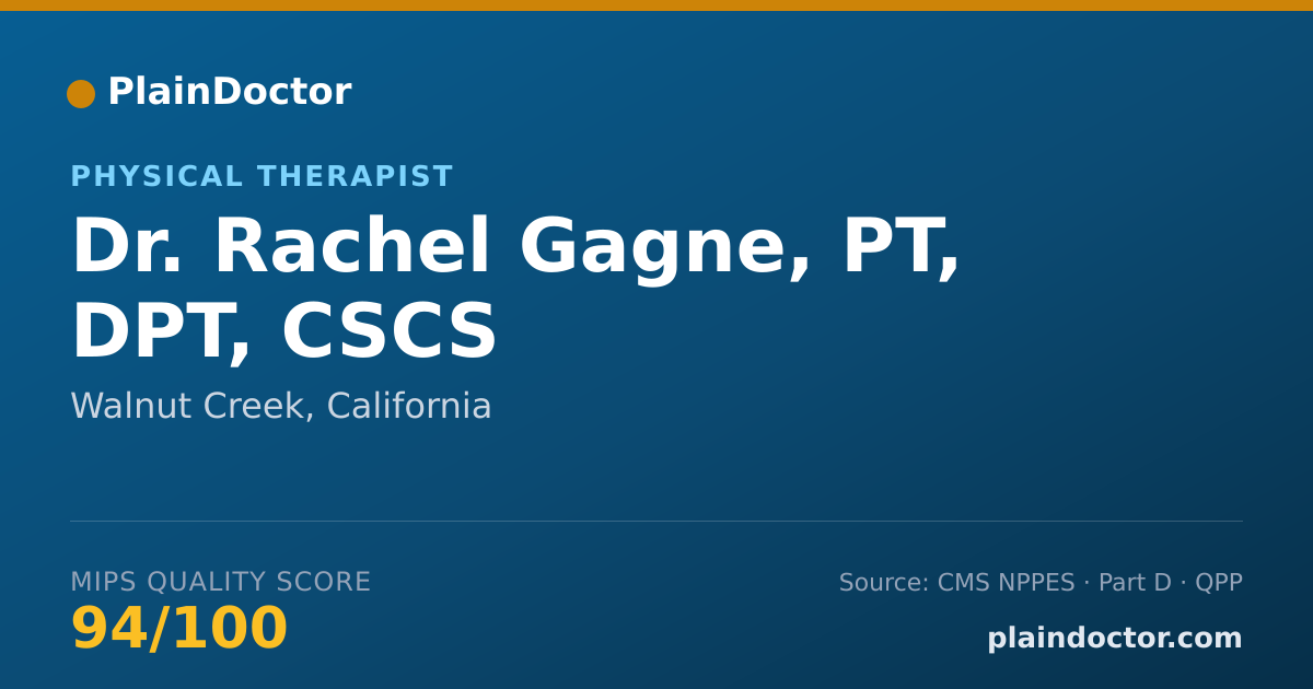 Shareable card for Rachel Gagne, PT, DPT, CSCS - Physical Therapist, Walnut Creek, CA