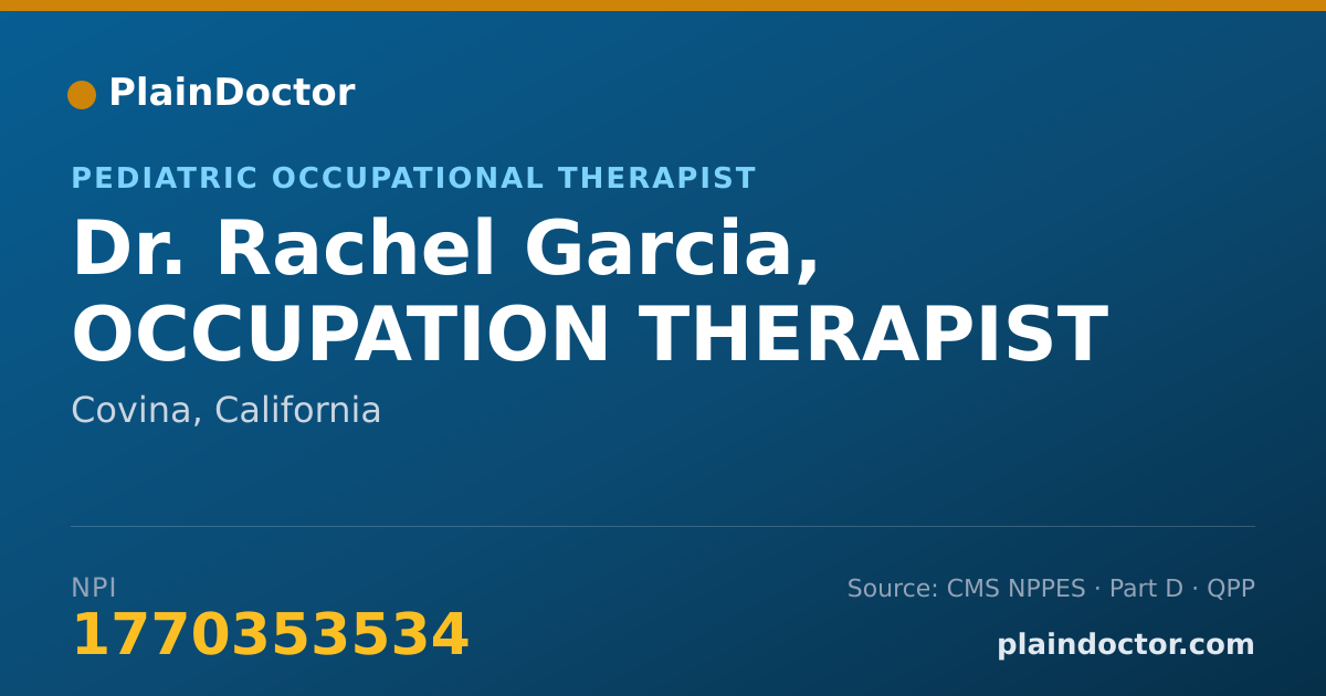 Shareable card for Rachel Garcia, OCCUPATION THERAPIST - Pediatric Occupational Therapist, Covina, CA