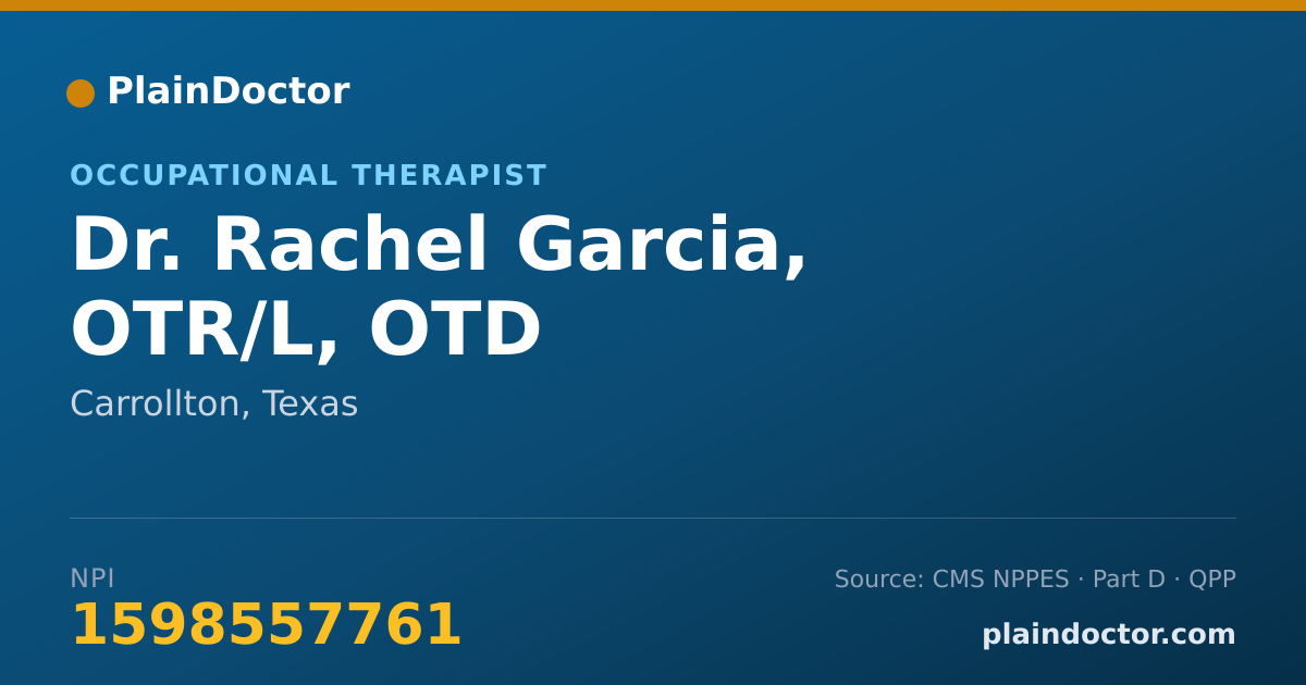 Shareable card for Rachel Garcia, OTR/L, OTD - Occupational Therapist, Carrollton, TX