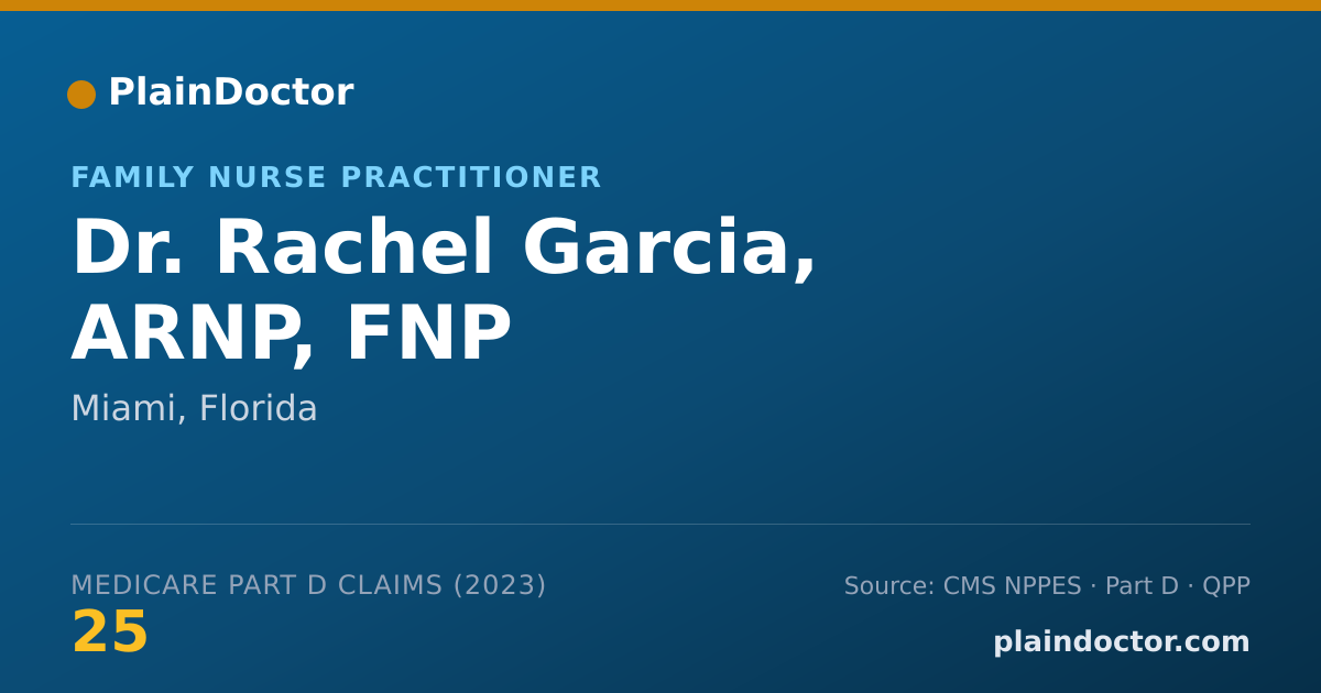 Shareable card for Rachel Garcia, ARNP, FNP - Family Nurse Practitioner, Miami, FL