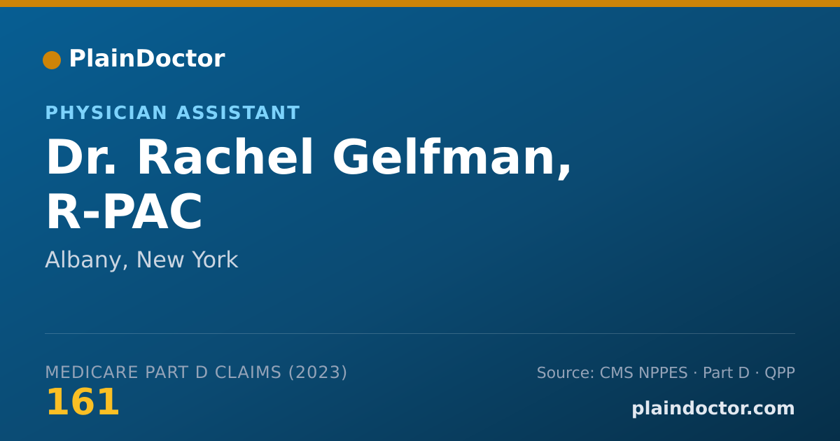 Shareable card for Rachel Gelfman, R-PAC - Physician Assistant, Albany, NY