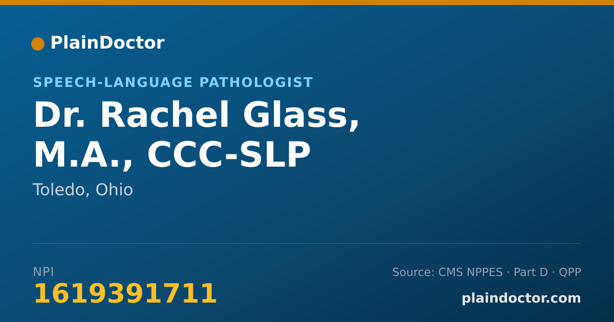 Shareable card for Rachel Glass, M.A., CCC-SLP - Speech-Language Pathologist, Toledo, OH