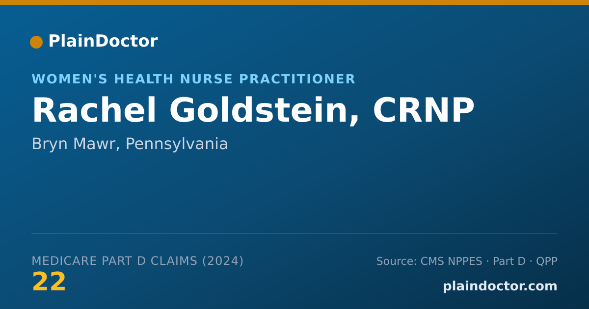 Shareable card for Rachel Goldstein, CRNP - Women's Health Nurse Practitioner, Bryn Mawr, PA