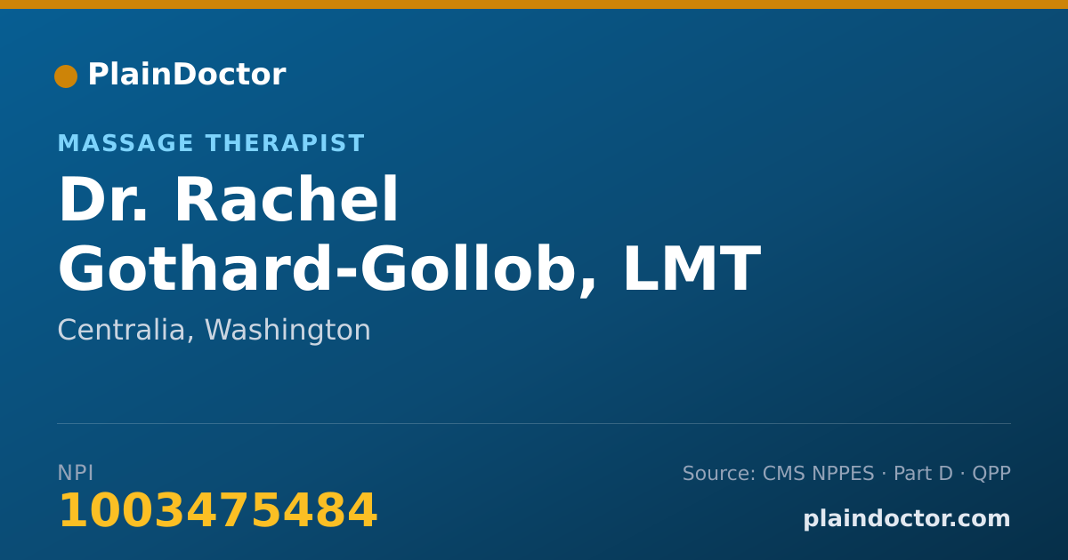 Shareable card for Rachel Gothard-Gollob, LMT - Massage Therapist, Centralia, WA