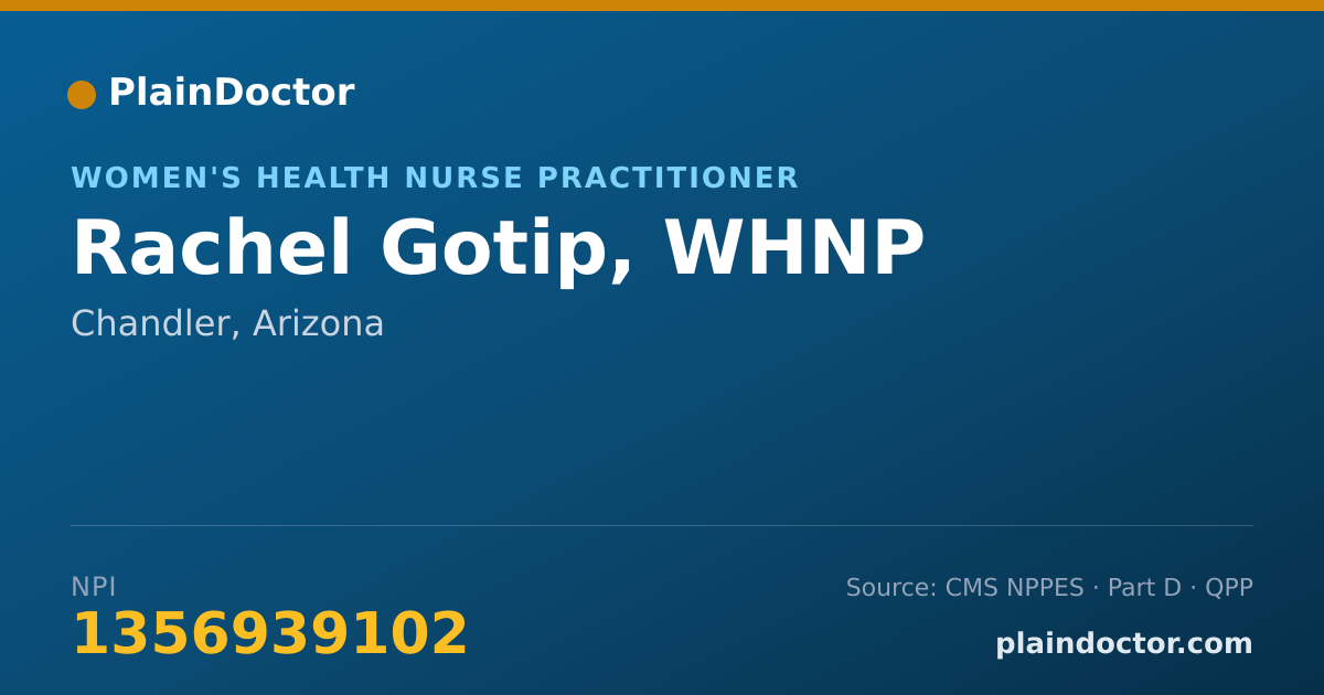 Shareable card for Rachel Gotip, WHNP - Women's Health Nurse Practitioner, Chandler, AZ