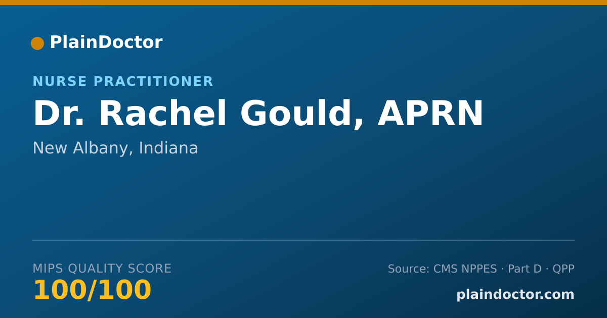 Shareable card for Rachel Gould, APRN - Nurse Practitioner, New Albany, IN