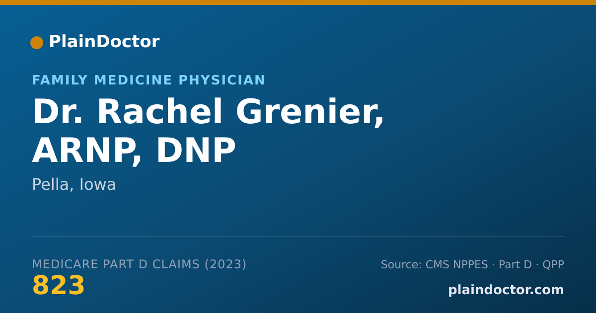 Shareable card for Rachel Grenier, ARNP, DNP - Family Medicine Physician, Pella, IA