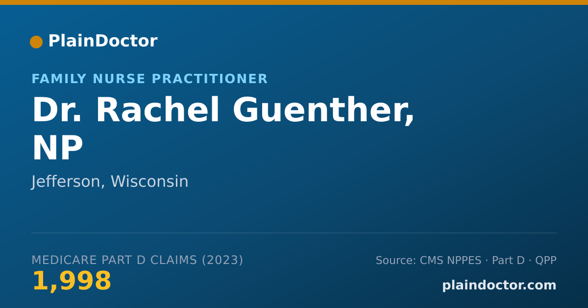 Shareable card for Rachel Guenther, NP - Family Nurse Practitioner, Jefferson, WI