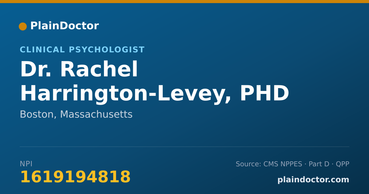 Shareable card for Rachel Harrington-Levey, PHD - Clinical Psychologist, Boston, MA