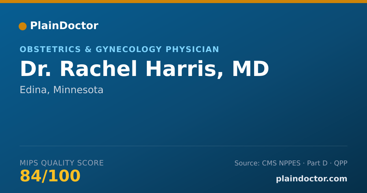 Shareable card for Rachel Harris, MD - Obstetrics & Gynecology Physician, Edina, MN