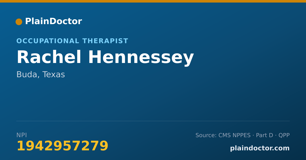 Shareable card for Rachel Hennessey - Occupational Therapist, Buda, TX