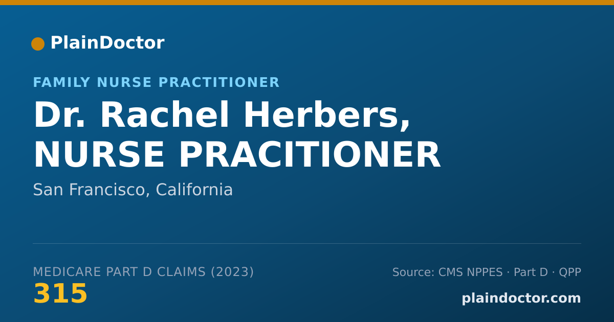 Shareable card for Rachel Herbers, NURSE PRACITIONER - Family Nurse Practitioner, San Francisco, CA