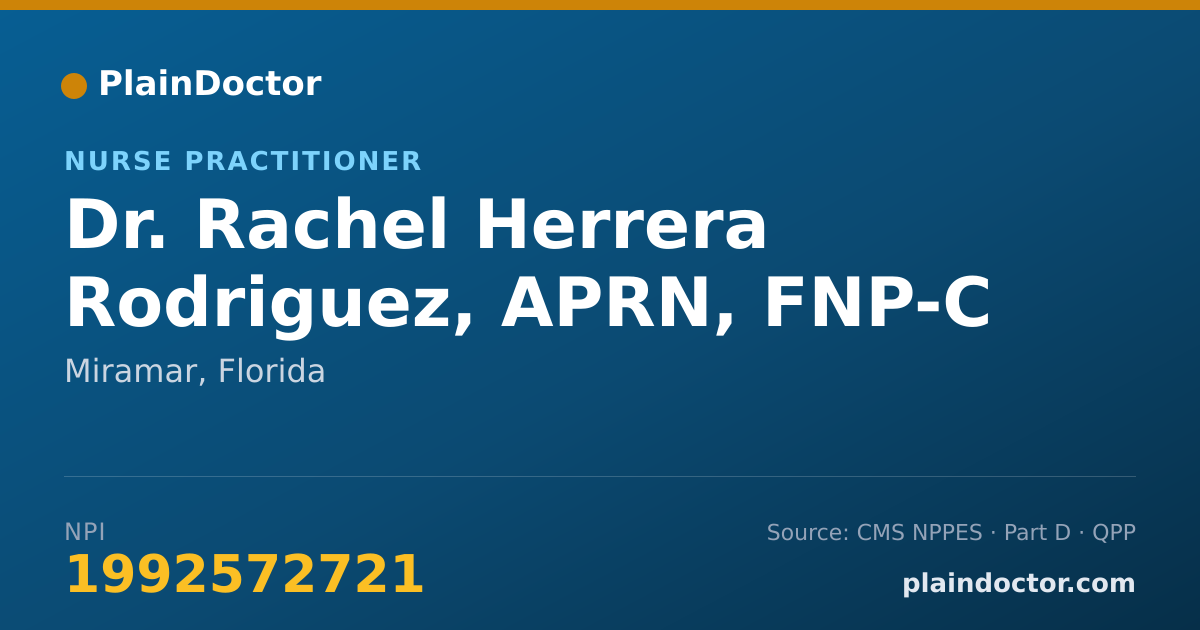 Shareable card for Rachel Herrera Rodriguez, APRN, FNP-C - Nurse Practitioner, Miramar, FL