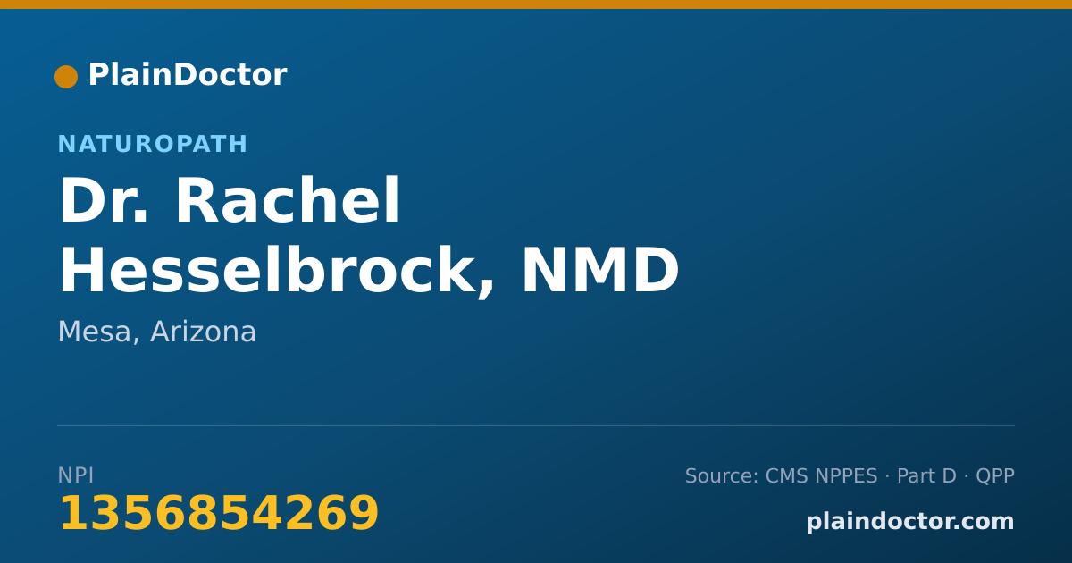 Shareable card for Rachel Hesselbrock, NMD - Naturopath, Mesa, AZ