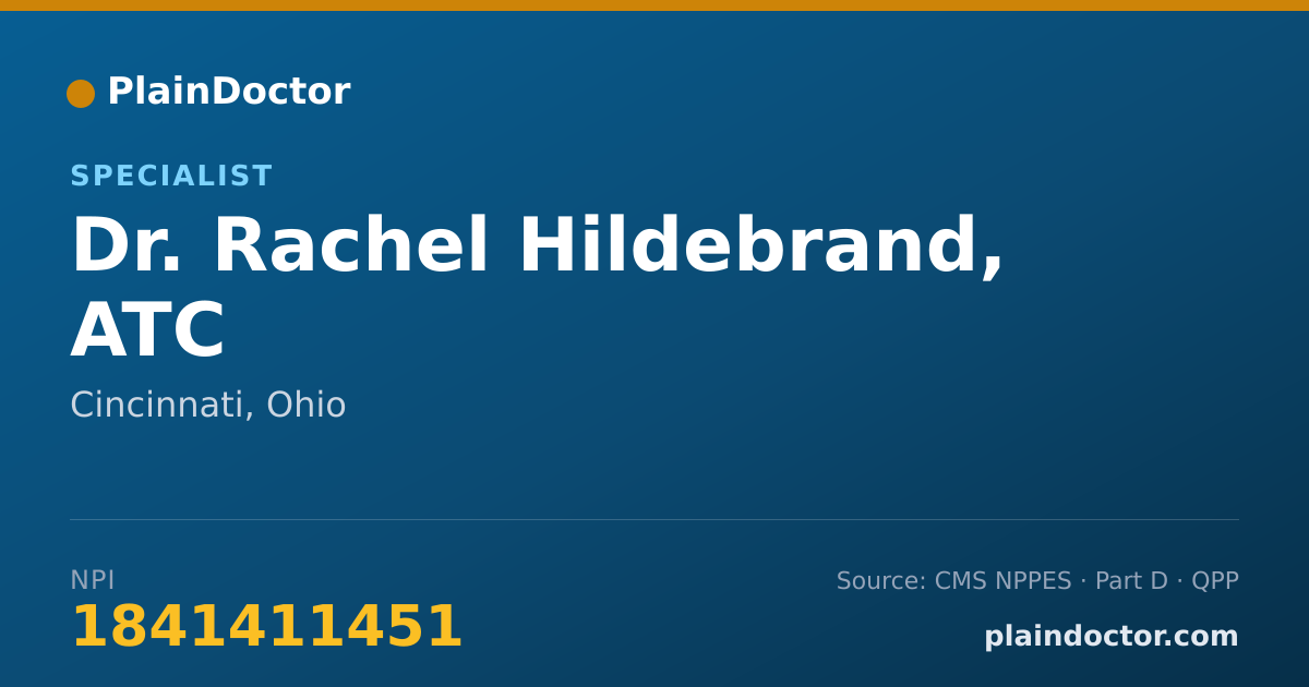 Shareable card for Rachel Hildebrand, ATC - Specialist, Cincinnati, OH