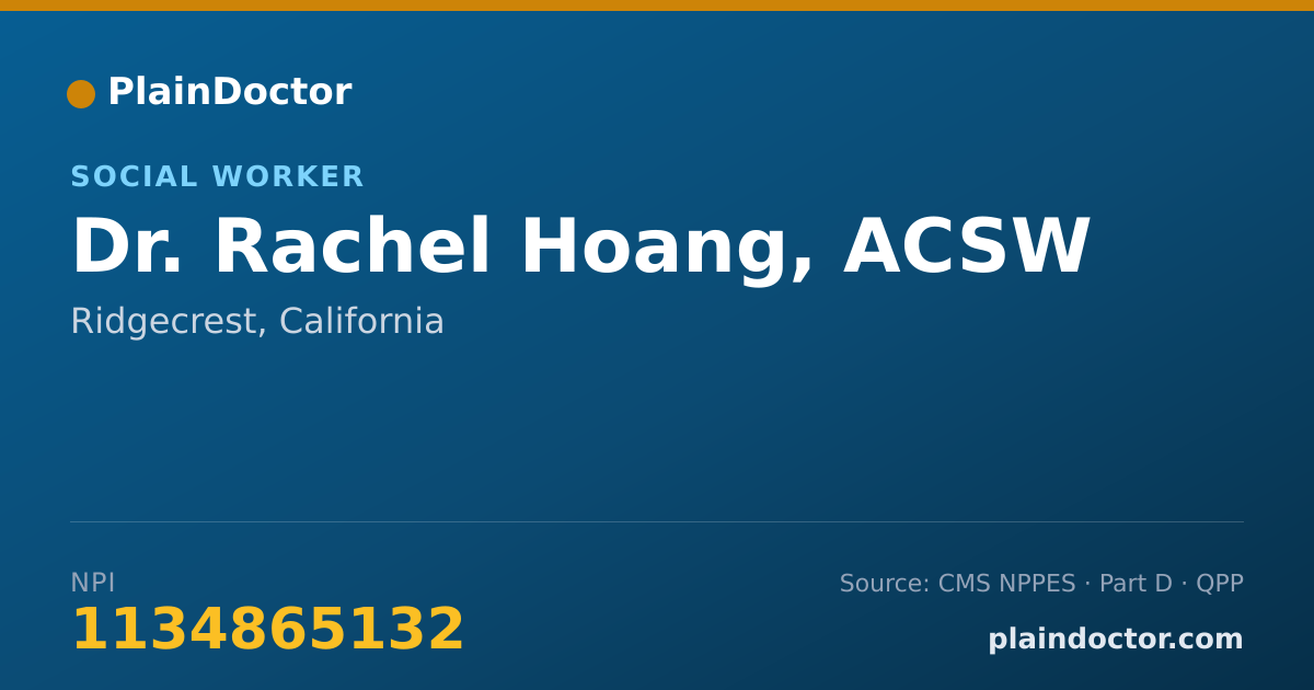 Shareable card for Rachel Hoang, ACSW - Social Worker, Ridgecrest, CA