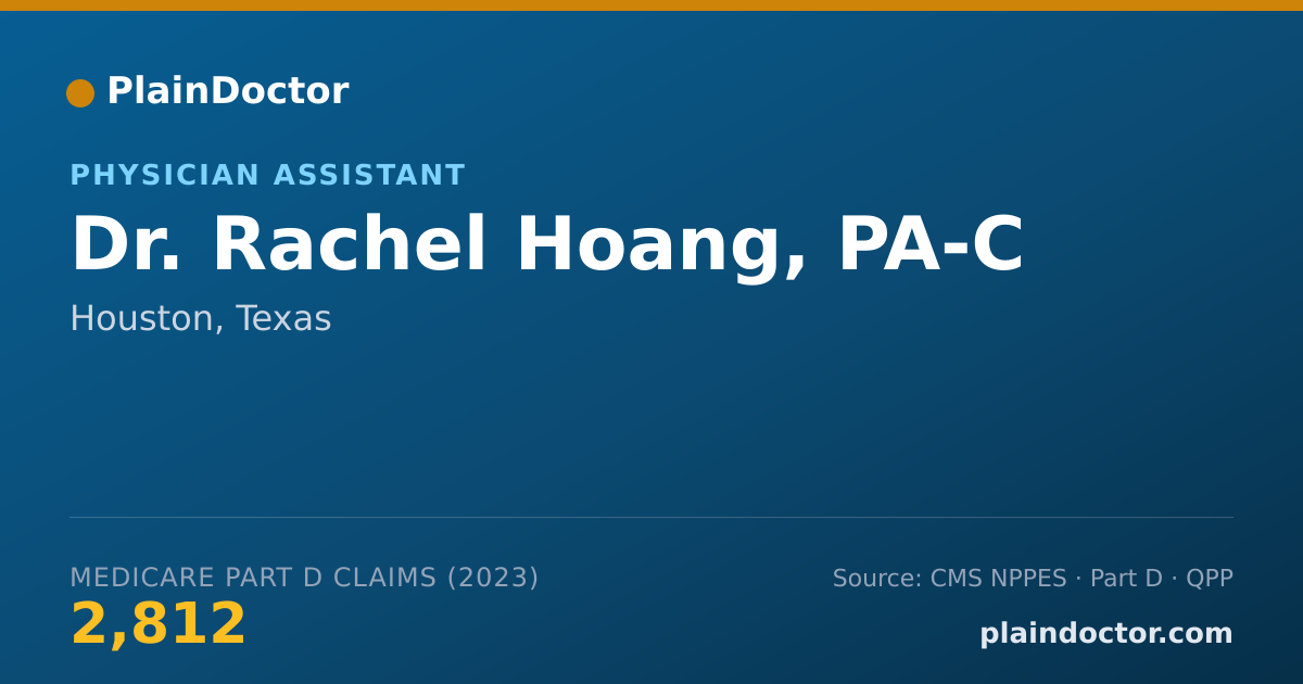 Shareable card for Rachel Hoang, PA-C - Physician Assistant, Houston, TX