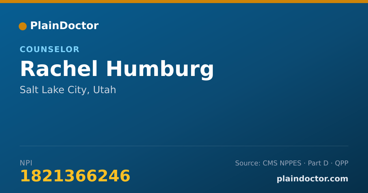 Shareable card for Rachel Humburg - Counselor, Salt Lake City, UT