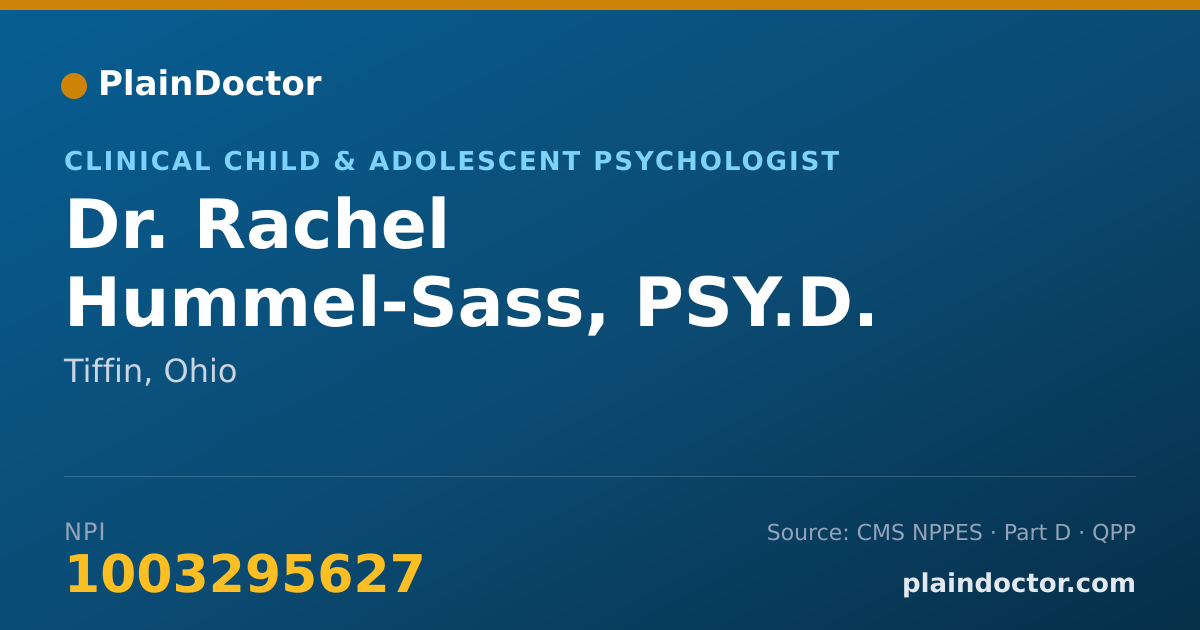 Shareable card for Rachel Hummel-Sass, PSY.D. - Clinical Child & Adolescent Psychologist, Tiffin, OH