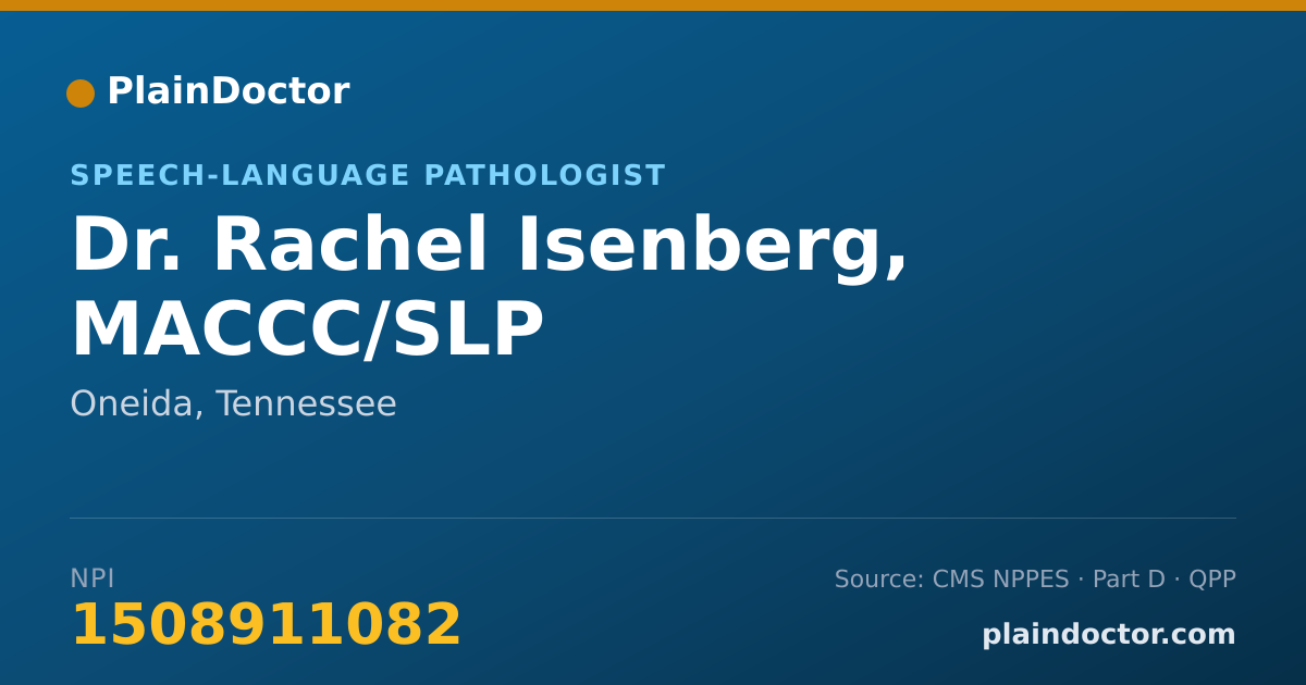 Shareable card for Rachel Isenberg, MACCC/SLP - Speech-Language Pathologist, Oneida, TN