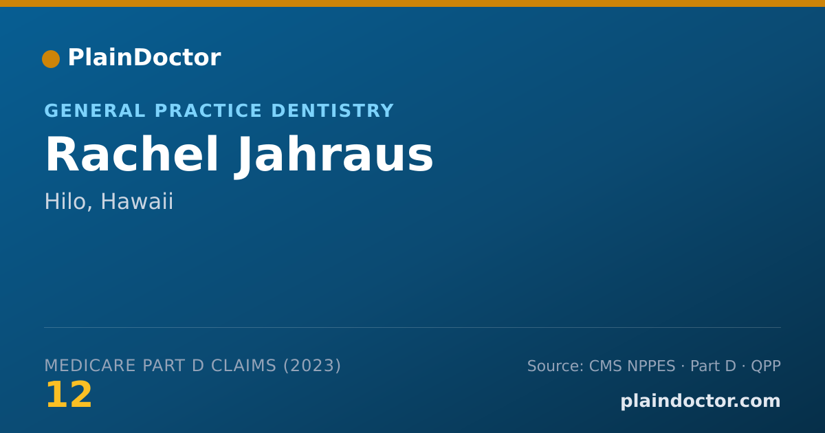 Shareable card for Rachel Jahraus - General Practice Dentistry, Hilo, HI