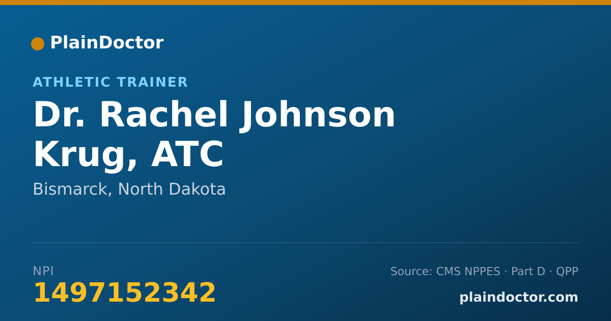 Shareable card for Rachel Johnson Krug, ATC - Athletic Trainer, Bismarck, ND