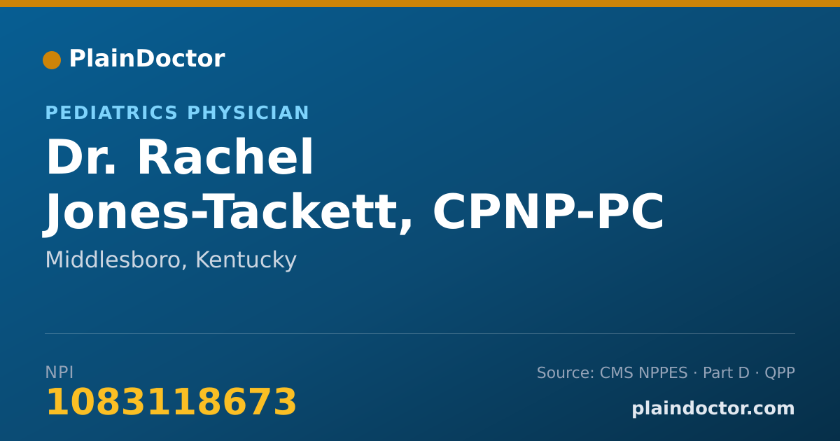 Shareable card for Rachel Jones-Tackett, CPNP-PC - Pediatrics Physician, Middlesboro, KY