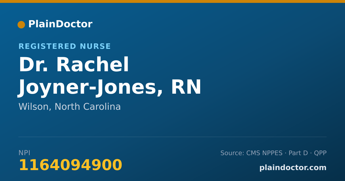 Shareable card for Rachel Joyner-Jones, RN - Registered Nurse, Wilson, NC