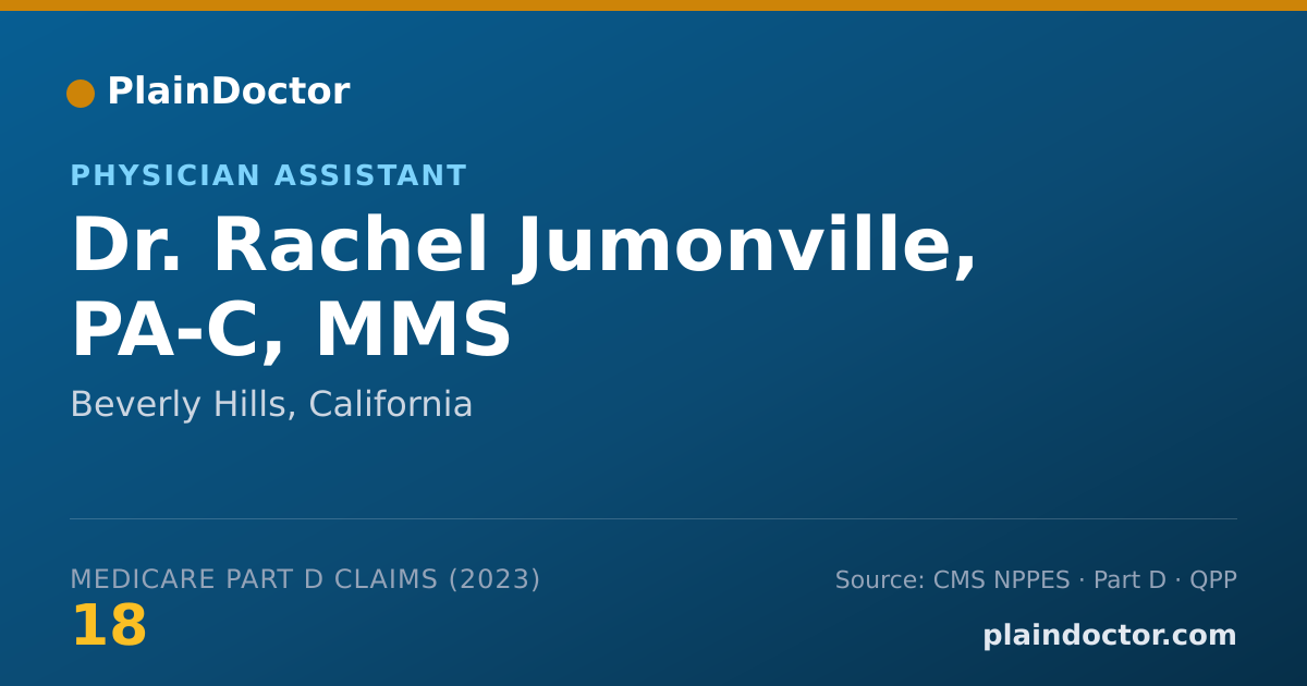 Shareable card for Rachel Jumonville, PA-C, MMS - Physician Assistant, Beverly Hills, CA