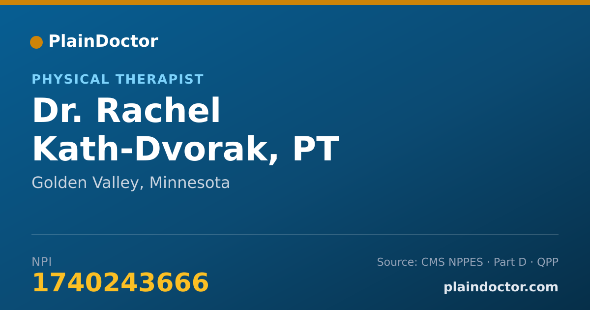 Shareable card for Rachel Kath-Dvorak, PT - Physical Therapist, Golden Valley, MN