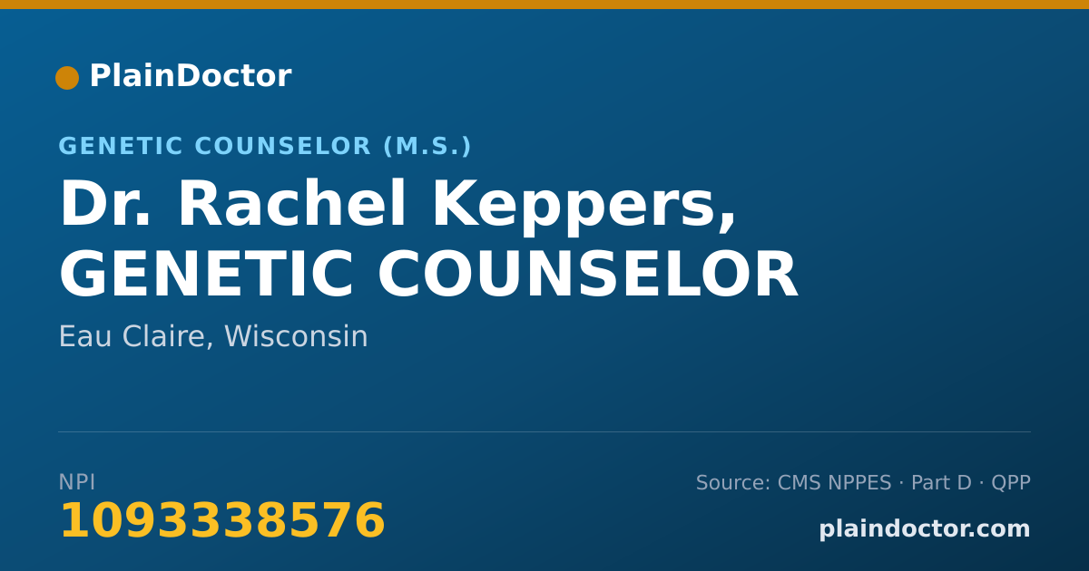 Shareable card for Rachel Keppers, GENETIC COUNSELOR - Genetic Counselor (M.S.), Eau Claire, WI