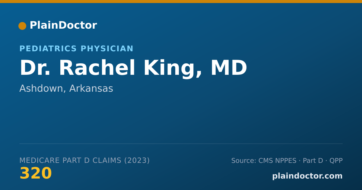 Shareable card for Rachel King, MD - Pediatrics Physician, Ashdown, AR