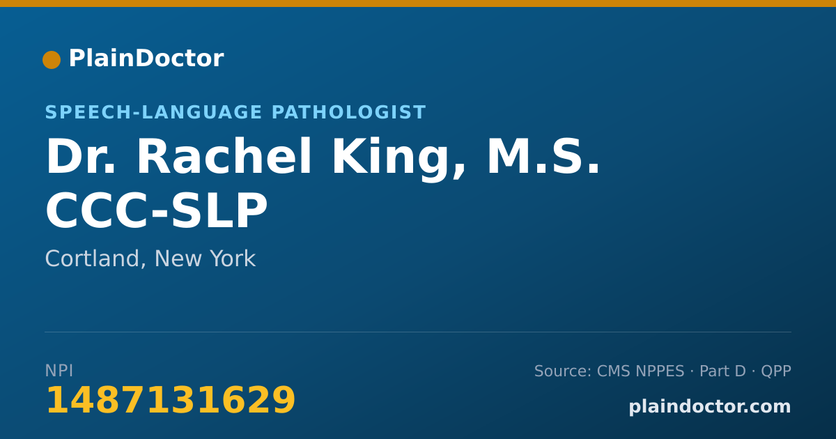 Shareable card for Rachel King, M.S. CCC-SLP - Speech-Language Pathologist, Cortland, NY