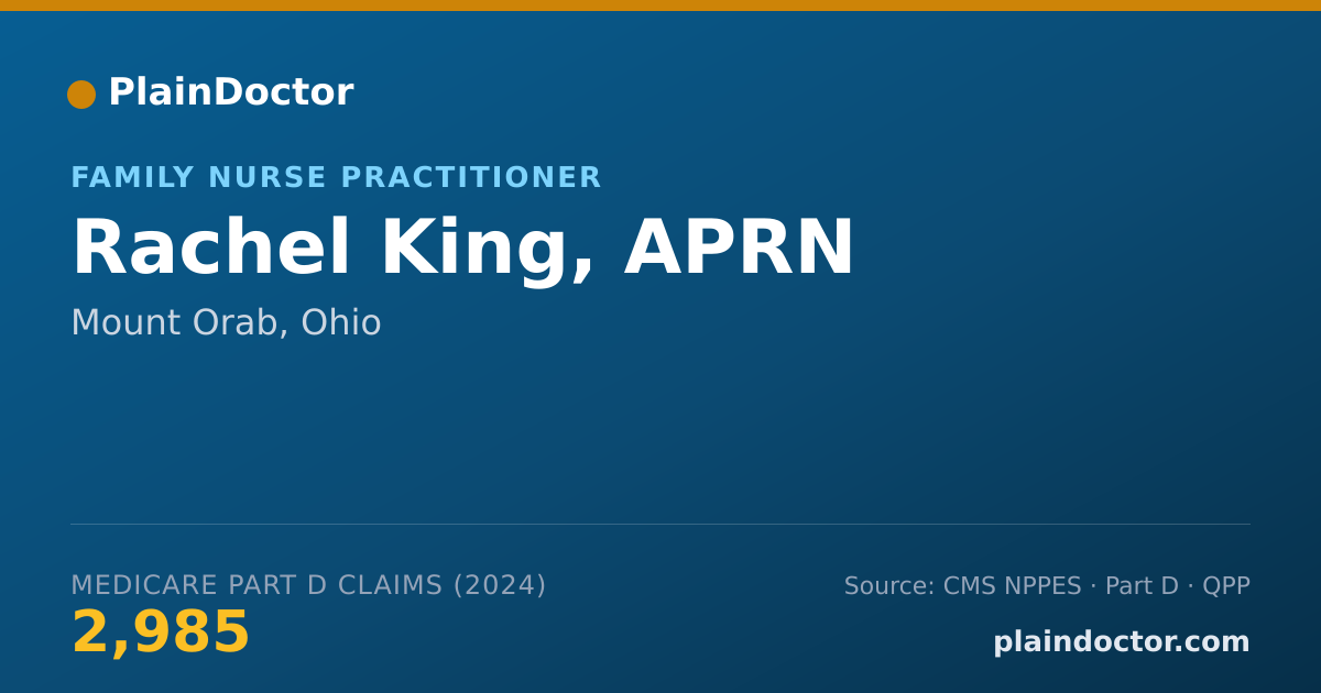 Shareable card for Rachel King, APRN - Family Nurse Practitioner, Mount Orab, OH