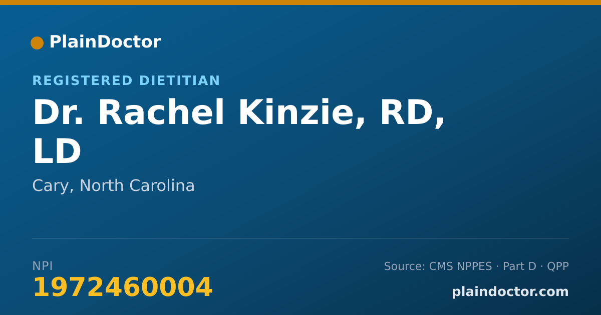 Shareable card for Rachel Kinzie, RD, LD - Registered Dietitian, Cary, NC
