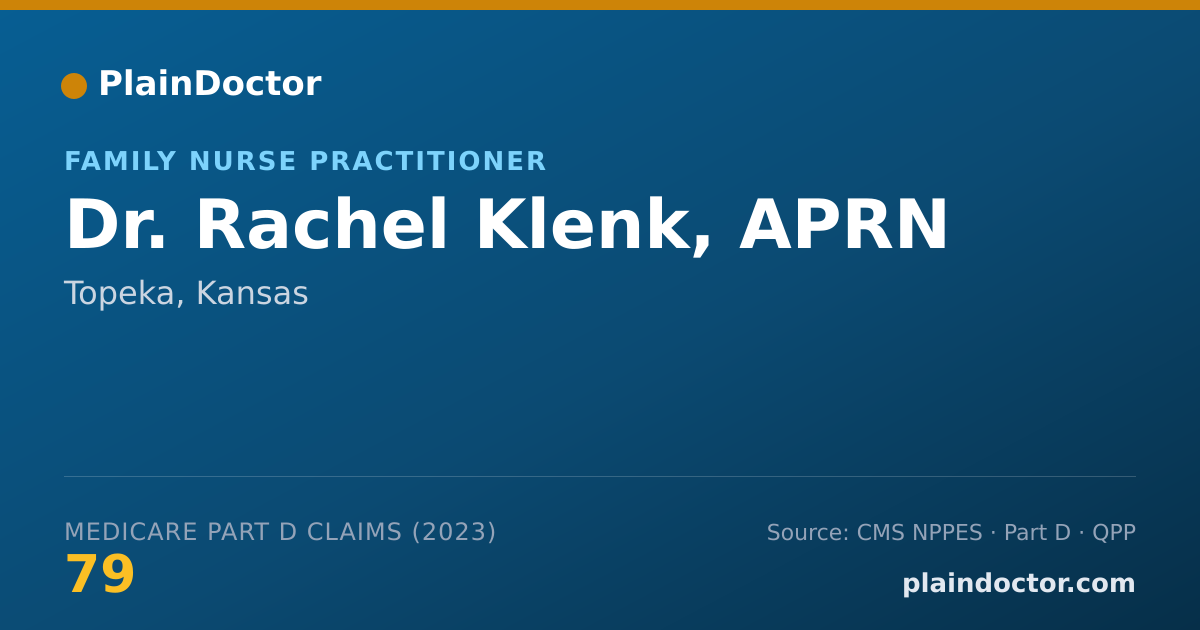 Shareable card for Rachel Klenk, APRN - Family Nurse Practitioner, Topeka, KS