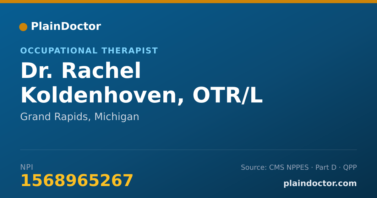 Shareable card for Rachel Koldenhoven, OTR/L - Occupational Therapist, Grand Rapids, MI