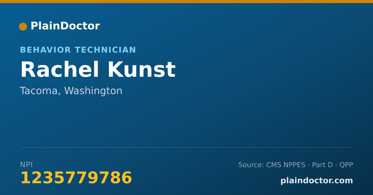 Shareable card for Rachel Kunst - Behavior Technician, Tacoma, WA
